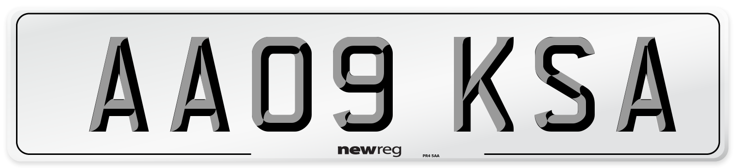 AA09 KSA Number Plate from New Reg